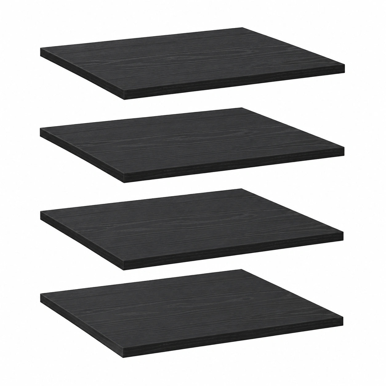 Modernes Eckwandregal Set aus Holzwerkstoff - 4 Stück, Schwarz, 40 x 40 cm