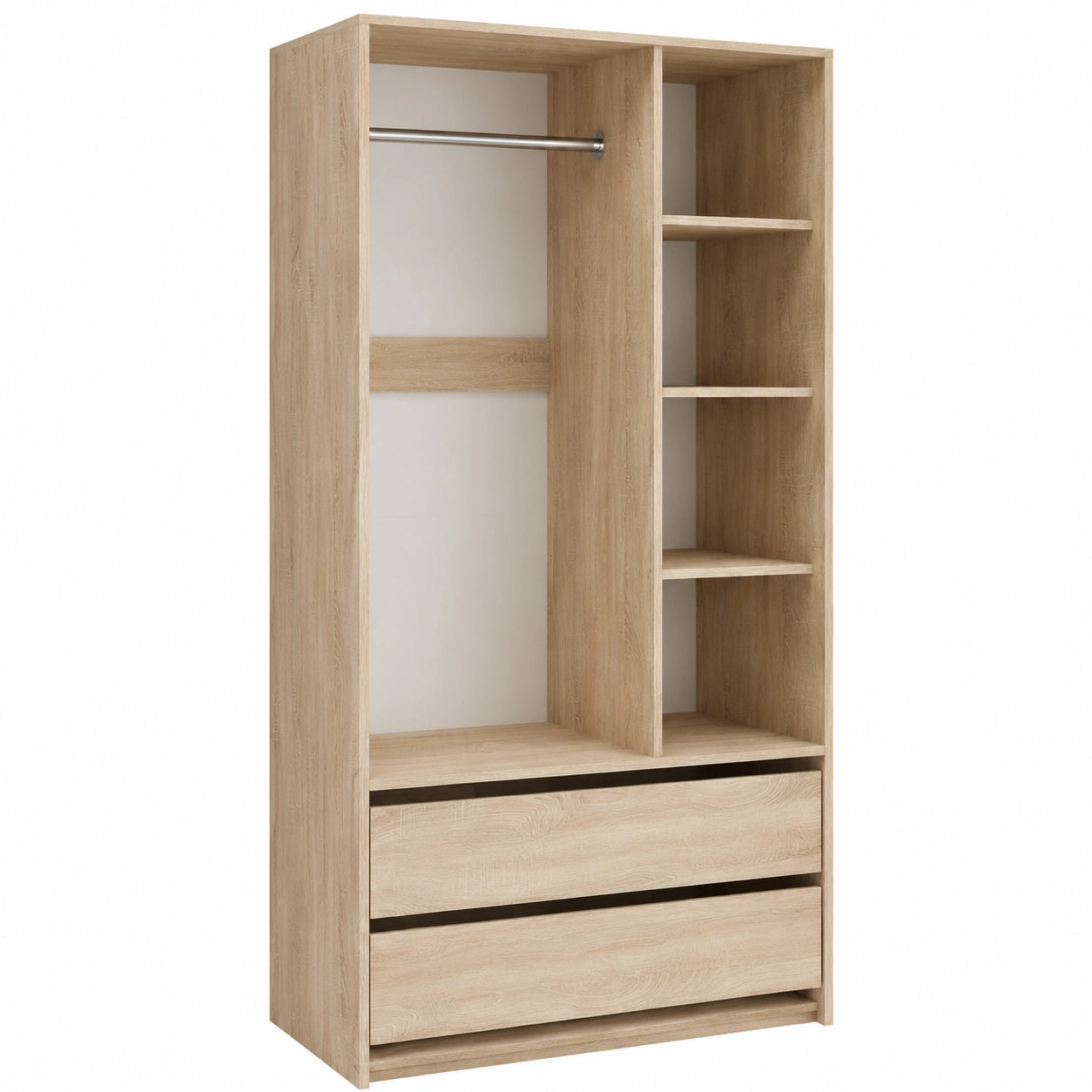 Vicco Kleiderschrank Elmo Sonoma, 100x200 cm, mit zwei Schubladen, kombinierbar mit Elmo-Serie zur Kleidung-Aufbewahrung