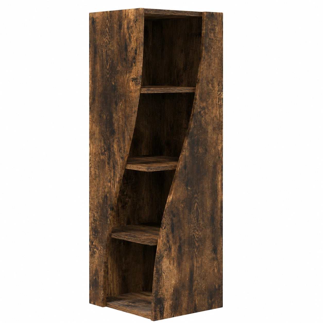 Moderner Eckschrank aus Holzwerkstoff in Rauch-Eiche, 32x32x102 cm, platzsparend und langlebig