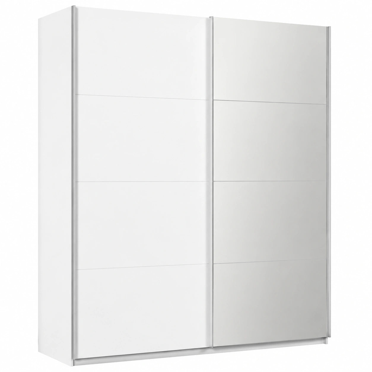 Moderner Schwebetürenschrank Quadra mit Spiegeltüren, 226 cm, Weiß