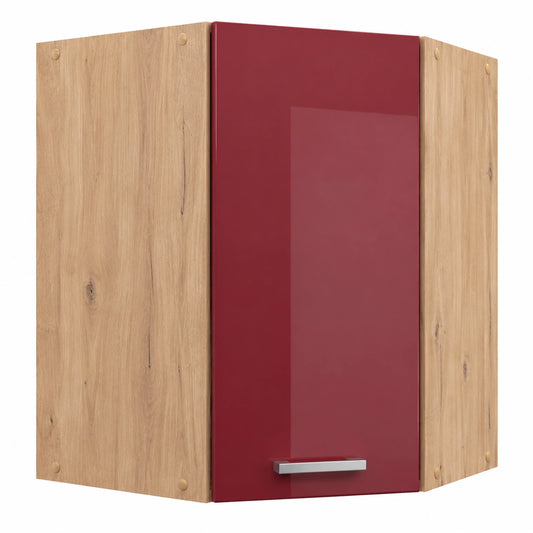Vicco R-Line Eckhängeschrank, Hochglanz Rot, 57 cm, für modulare Küchensysteme