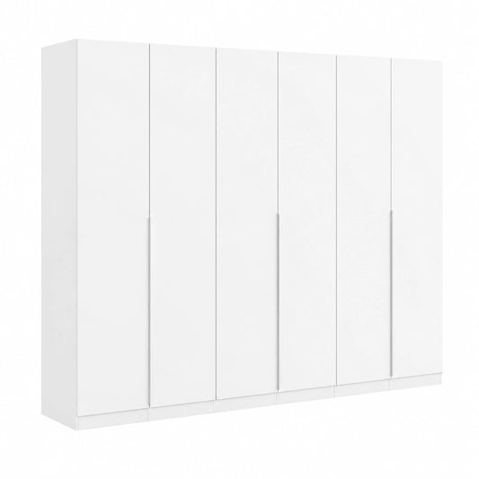 Moderner Rauch Kleiderschrank Alabama, 6-türig, Weiß, 271 cm, für Schlafzimmer und mehr