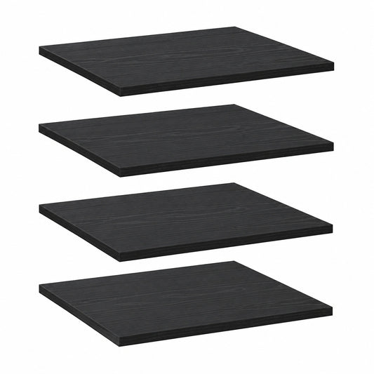 Modernes Eckwandregal Set aus Holzwerkstoff - 4 Stück, Schwarz, 40 x 40 cm
