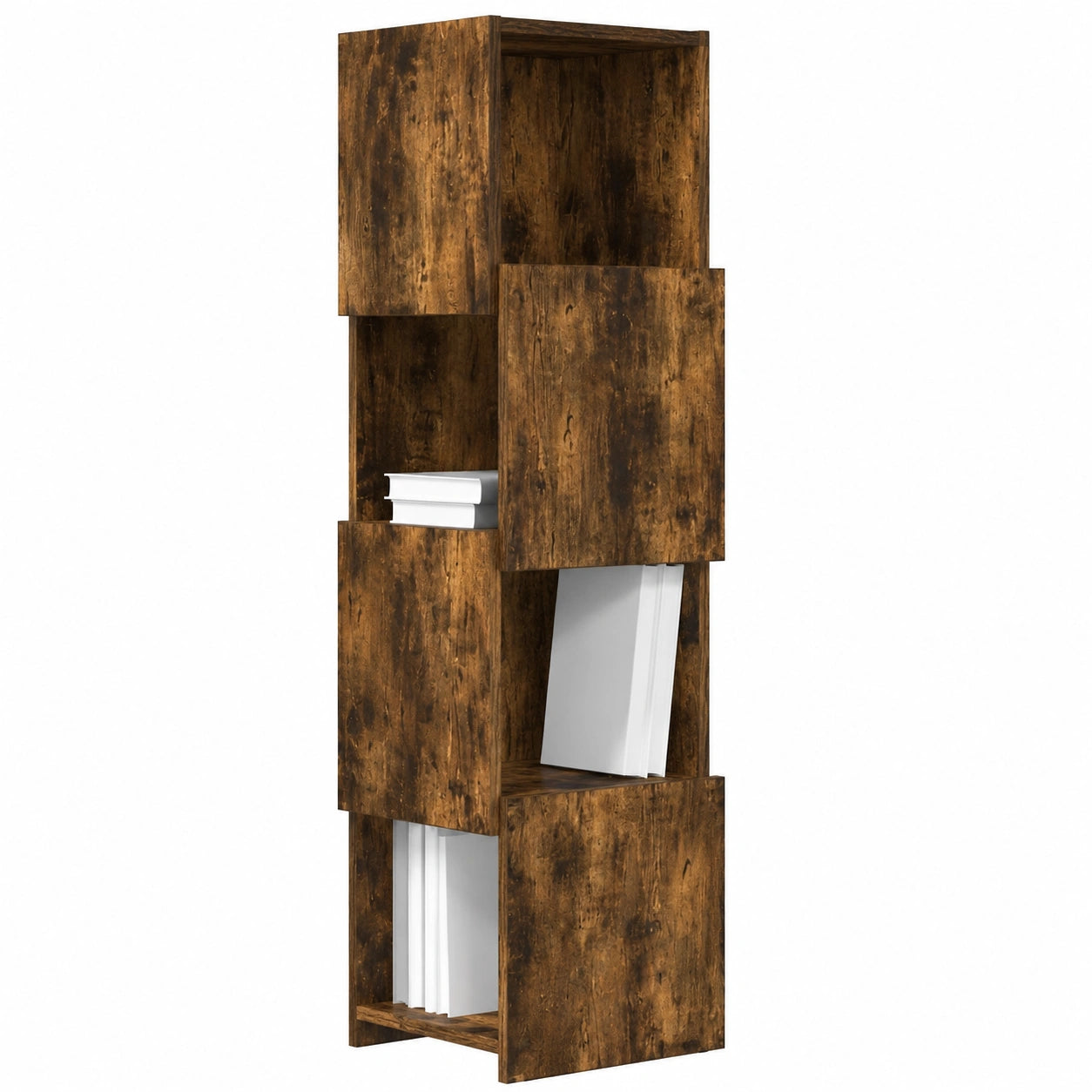 Moderner Eckschrank aus Eichenholz, 26x25x102cm, Platzsparend und Langlebig