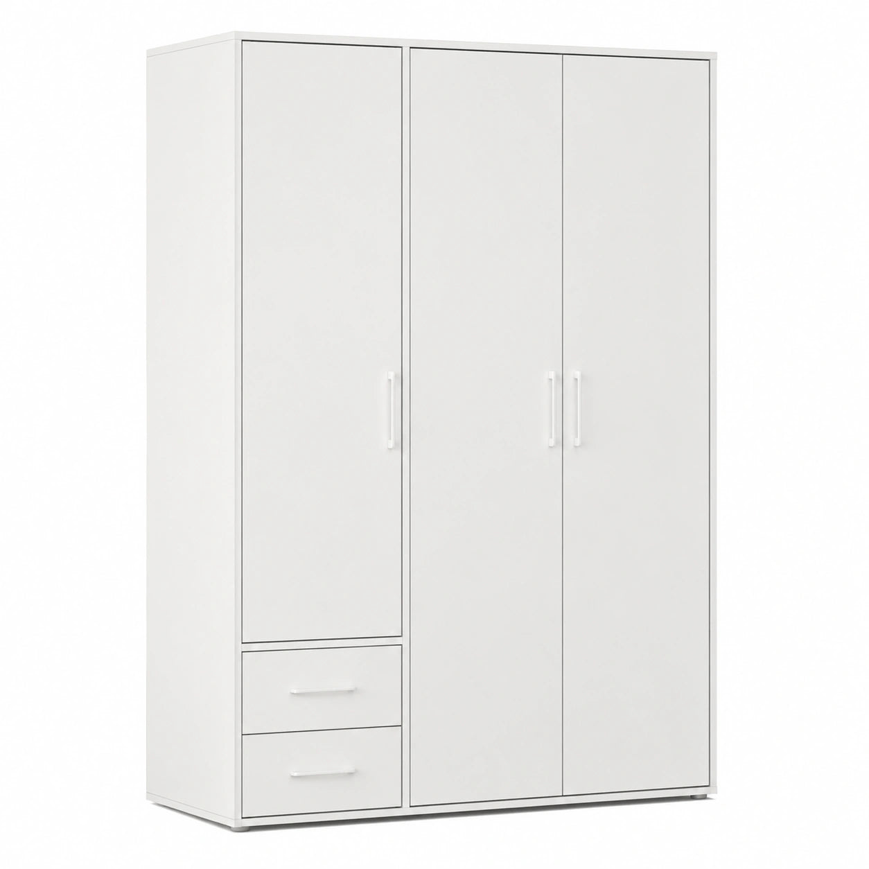 Rauch Möbel Hamilton Garderobenschrank, 3 Türen, 2 Schubladen, Weiß, 140 cm breit, ideal für Schlafzimmer, Wohnzimmer, Kinderzimmer, Flur
