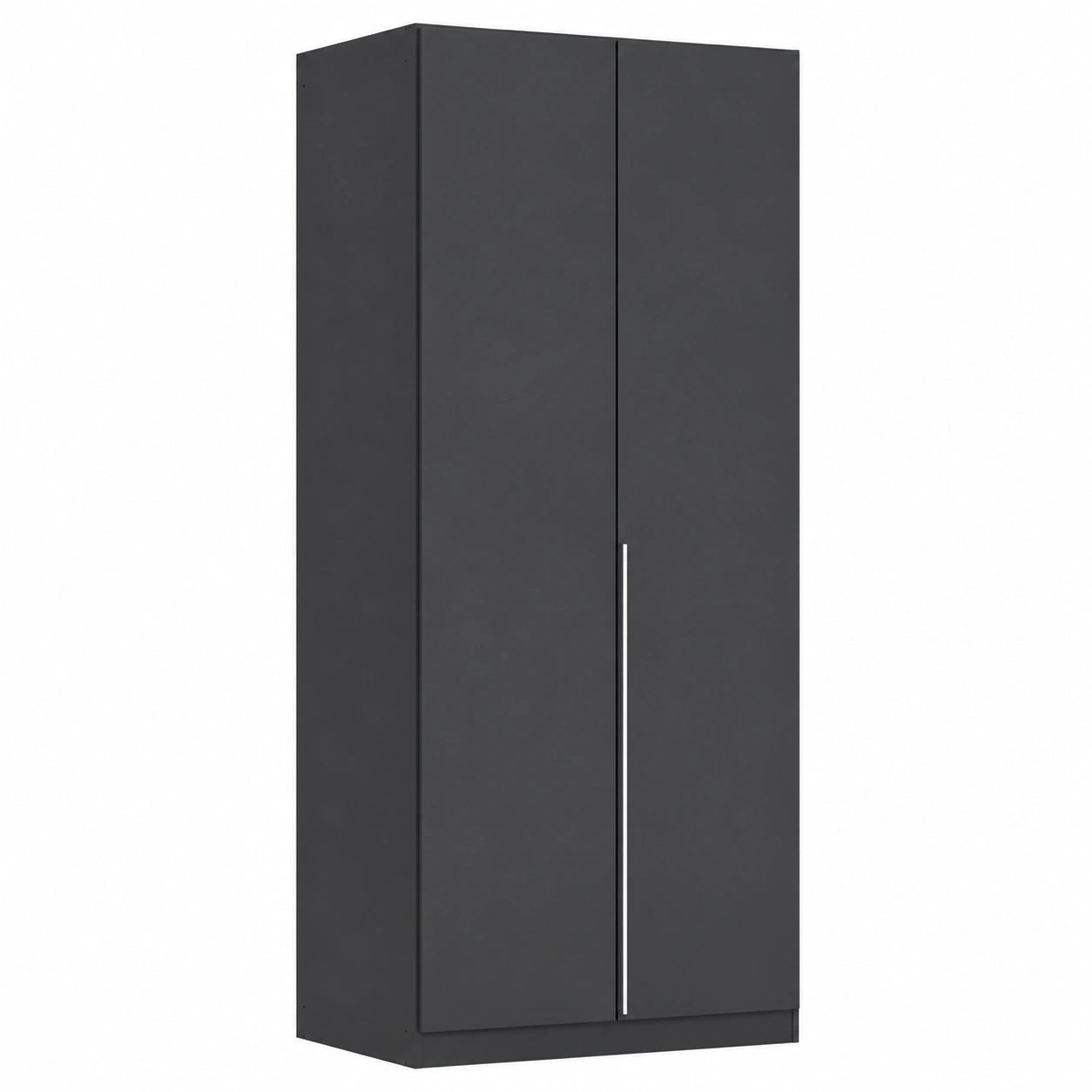 Rauch Möbel Alabama 2-türiger Kleiderschrank, Grau Metallic/Schwarz, 91 cm Breite, vielseitig einsetzbar
