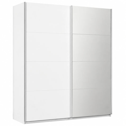Moderner Schwebetürenschrank Quadra mit Spiegeltüren, 226 cm, Weiß