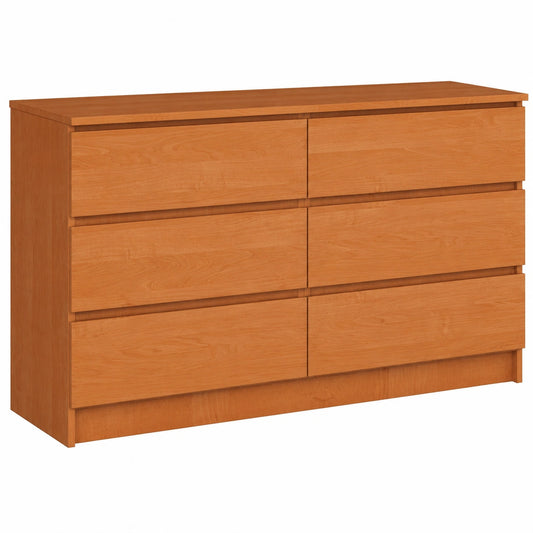 Moderne Erlenholz-Kommode 160cm mit 6 Schubladen für Wohn-, Schlaf- und Arbeitszimmer