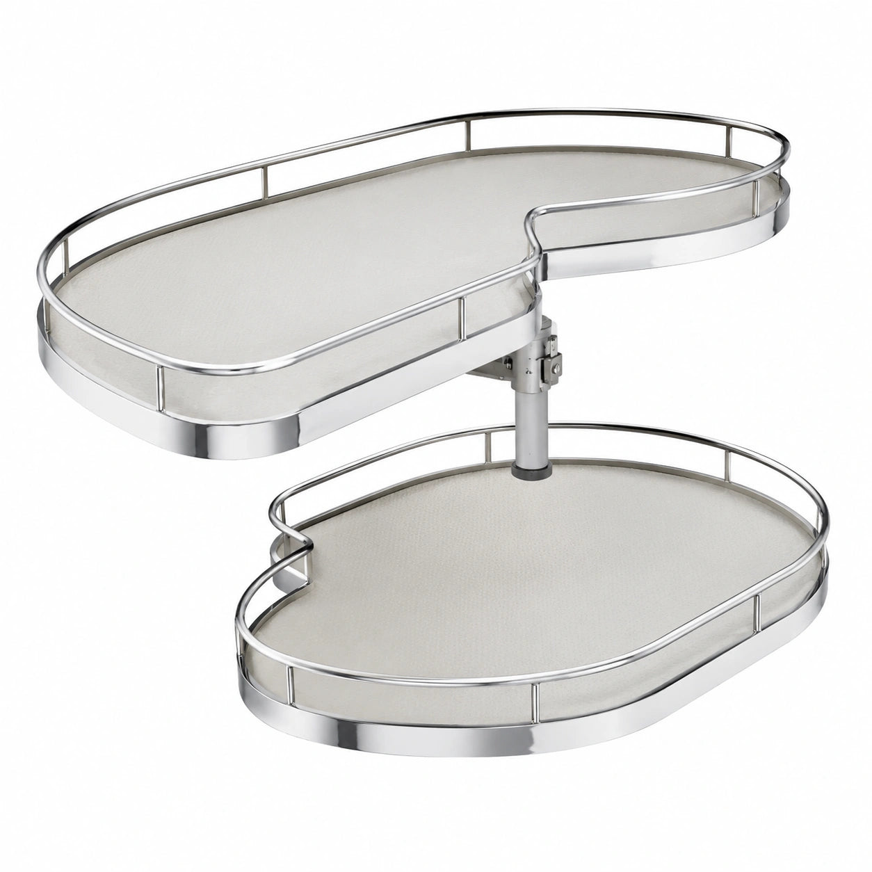 Kesseböhmer LeMans II Schwenkauszug 450 mm Links mit Orga-Grip Antirutschmatten, Silbergrau