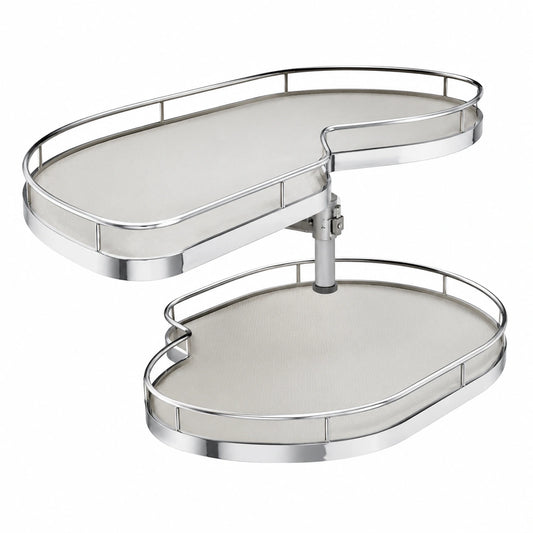 Kesseböhmer LeMans II Schwenkauszug 450 mm Links mit Orga-Grip Antirutschmatten, Silbergrau