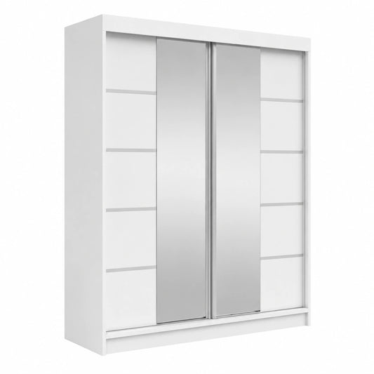 A&J MöbelLand Schwebetürenschrank ERA 2-türig mit Spiegel, 160 cm, weiß