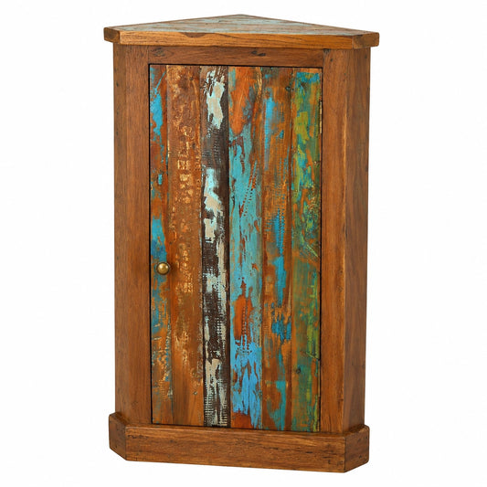Livasia Eckschrank aus Recyceltem Teakholz – Handgefertigt in Java – 50x30x100cm